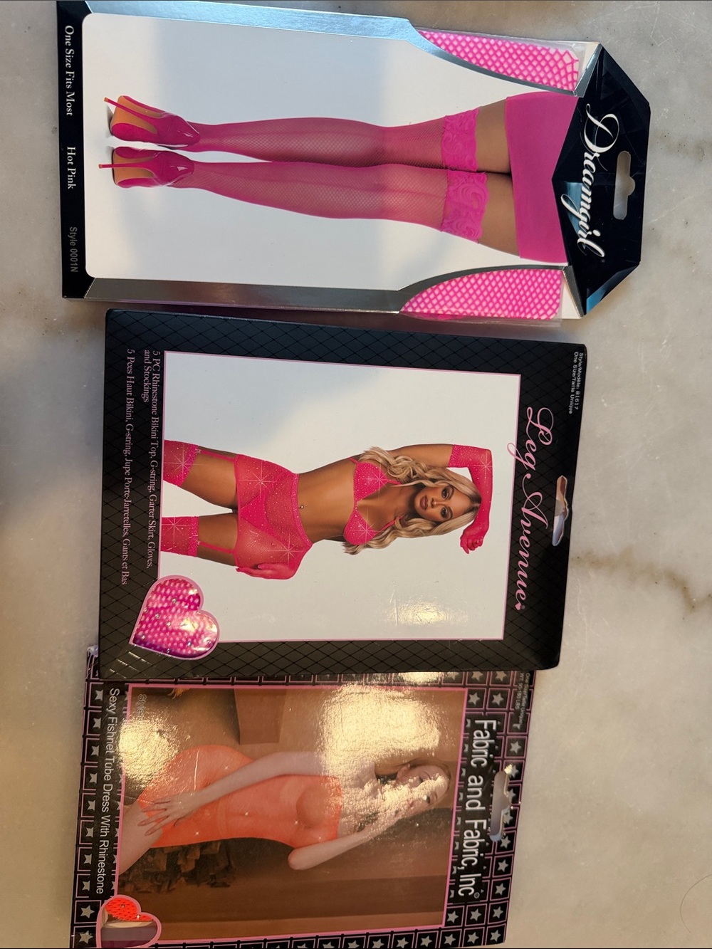 Leg Avenue Hot Pink Fishnet Thigh High Stockings with Lace Top